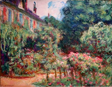 The Artist's House at Giverny by Claude Monet, private collection. Free illustration for personal and commercial use.