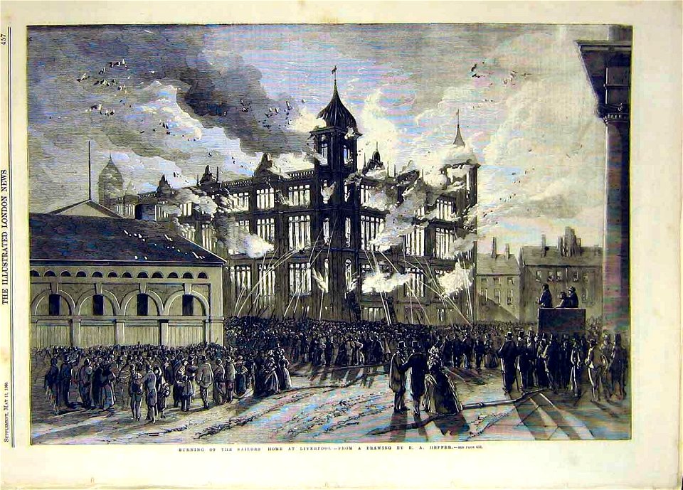 The Destruction of the Liverpool Sailors' Home on May 12th 1860