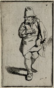 Staande man met hoed en korte mantel, NL-HlmNHA 53010054