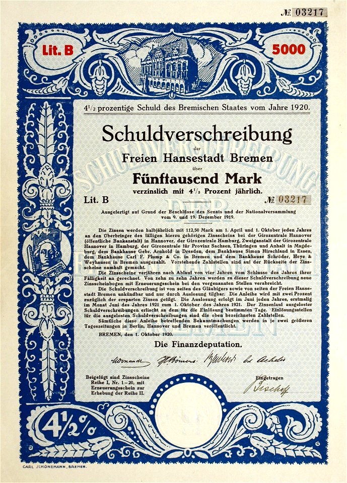 Stadt Bremen 1920