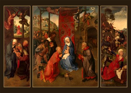 The Adoration of the Magi triptych by Hugo van der Goes, Hermitage. Free illustration for personal and commercial use.