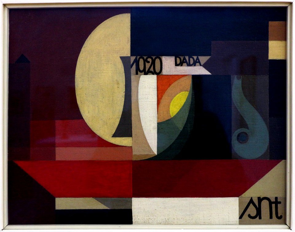 Sophie taeuber-arp, composizione dada (tsta con piatto), 1920