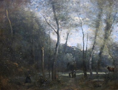 Souvenir of a Meadow at Brunoy, by Camille Corot. Free illustration for personal and commercial use.