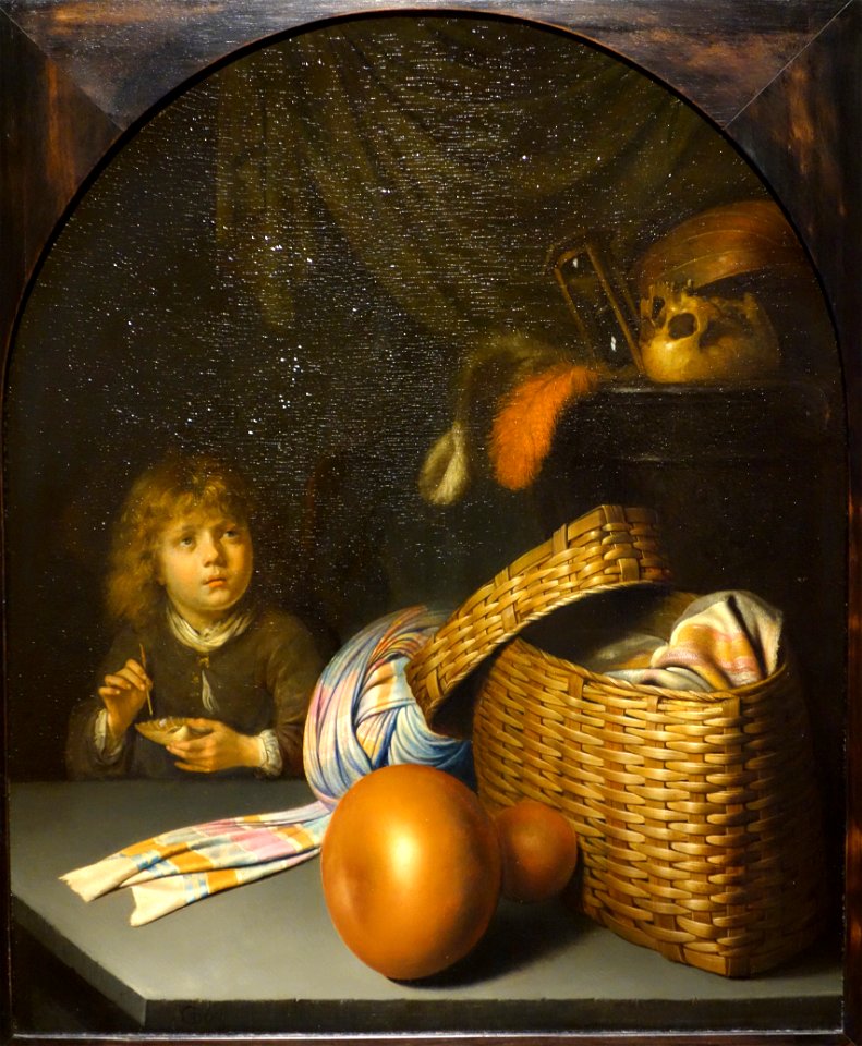 Still Life with a Boy Blowing Soap-bubbles by Gerard Dou, c. 1635-1636, oil on panel - National Museum of Western Art, Tokyo - DSC08420