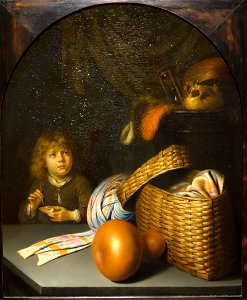 Still Life with a Boy Blowing Soap-bubbles by Gerard Dou, c. 1635-1636, oil on panel - National Museum of Western Art, Tokyo - DSC08420