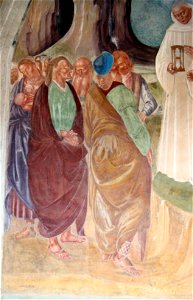 Storie di s. benedetto, 22 signorelli - Come Benedetto evangelizza gli abitanti di Montecassino 02