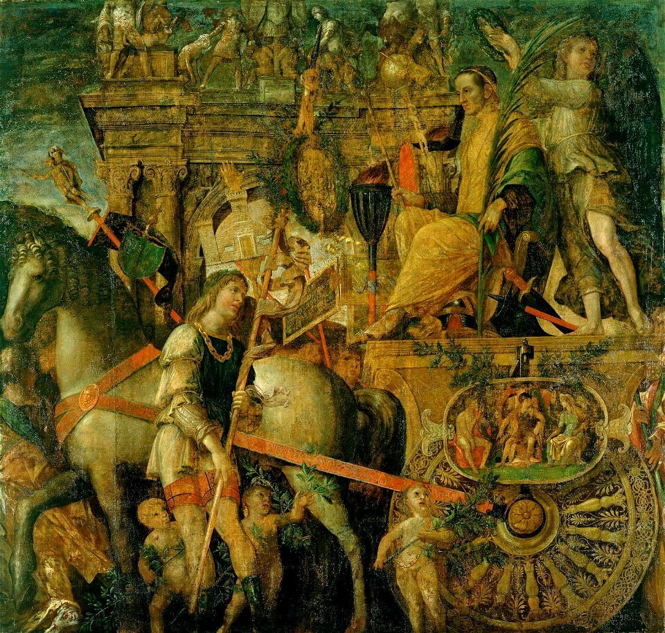 The Triumphs of Caesar, IX - Julius Caesar on his triumphal chariot; Andrea Mantegna (1484-92)
