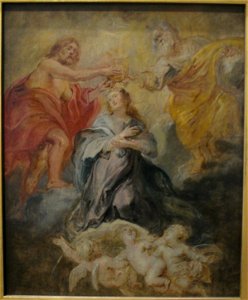 Sketch for the Coronation of the Virgin, by Peter Paul Rubens (1577-1640) - IMG 7401. Free illustration for personal and commercial use.
