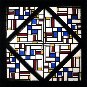 Theo van Doesburg - Composition with window with coloured glass III. Free illustration for personal and commercial use.