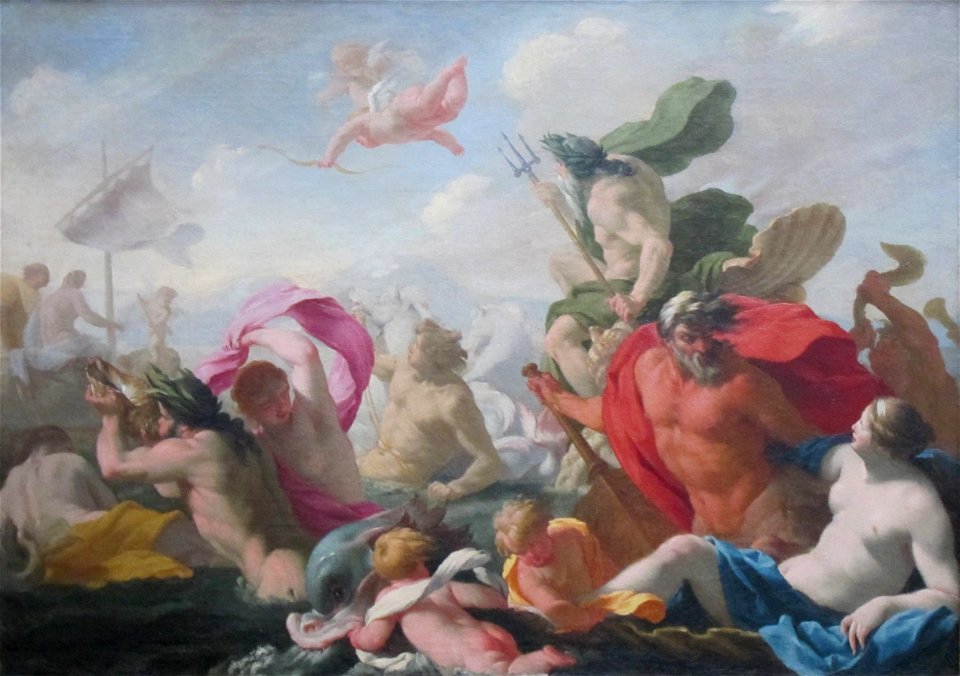 'Marine Gods Paying Homage to Love by Eustache Le Sueur, Getty Center