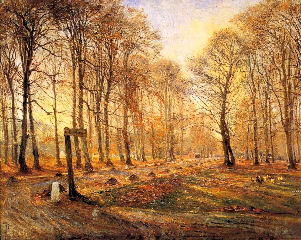 Theodor Philipsen - A Late Autumn Day in Dyrehaven, Sunshine