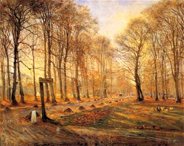 Theodor Philipsen - A Late Autumn Day in Dyrehaven, Sunshine
