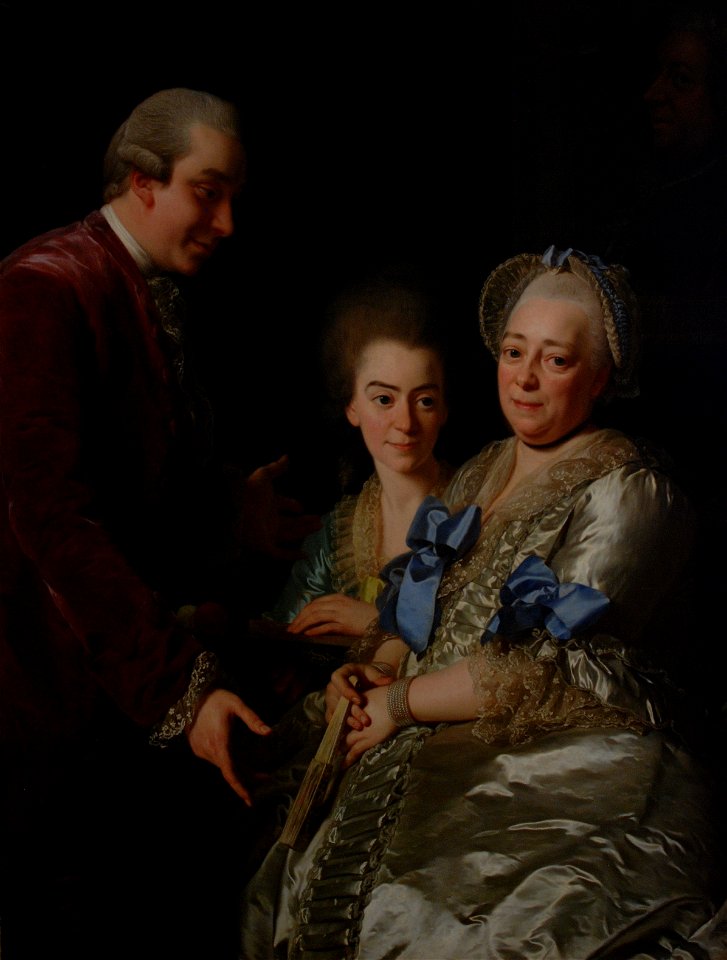Änkefru Anna Johanna Grill med son och dotter - Alexander Roslin
