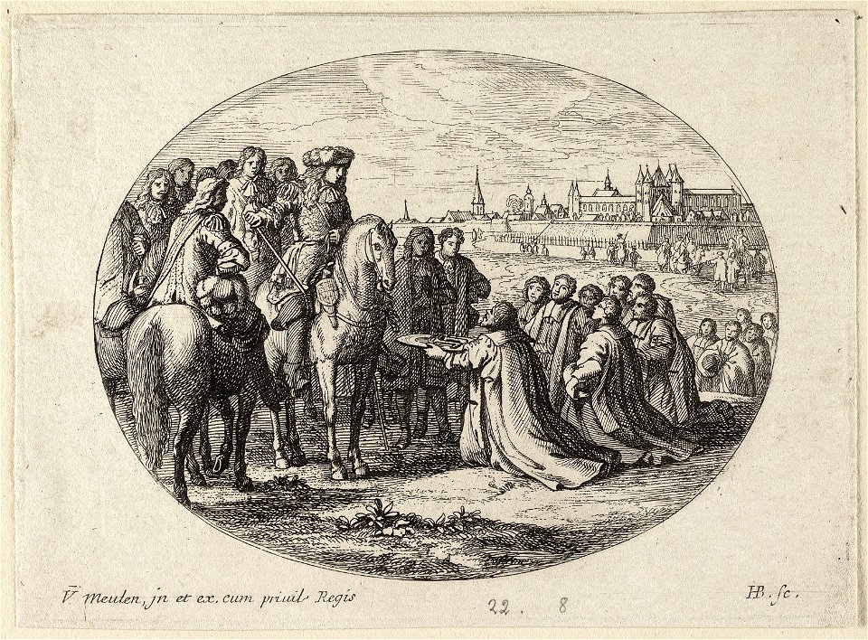 Stadssleutels worden aangeboden aan Lodewijk XIV, koning van Frankrijk. NL-HlmNHA 1477 53009188