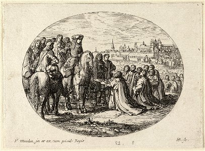 Stadssleutels worden aangeboden aan Lodewijk XIV, koning van Frankrijk. NL-HlmNHA 1477 53009188