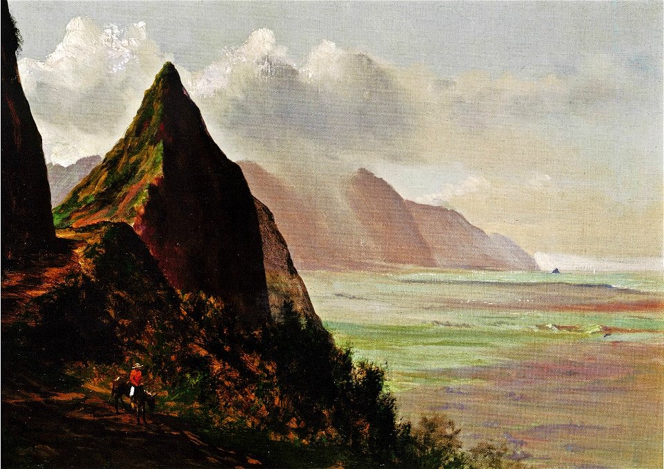 'View of the Pali', oil on canvas painting by Jules Tavernier, c. 1886, HAA