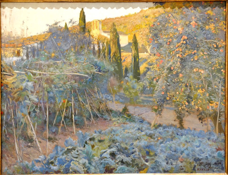 The Orchard and the Shrine, by Joaquin Mir, c. 1896, oil on canvas - Museo Nacional Centro de Arte Reina Sofía - Madrid, Spain - DSC08507
