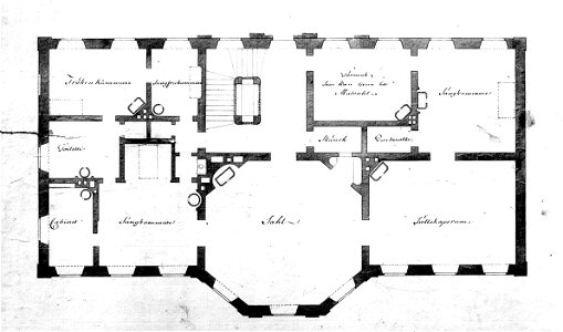 Sturehov, ritning, våning 1 tr, 1780