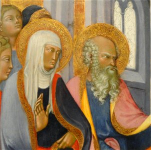 The Presentation of the Virgin, Paolo di Giovanni Fei, c. 1400, tempera on wood transferred to hardboard, view 3 - National Gallery of Art, Washington - DSC08911
