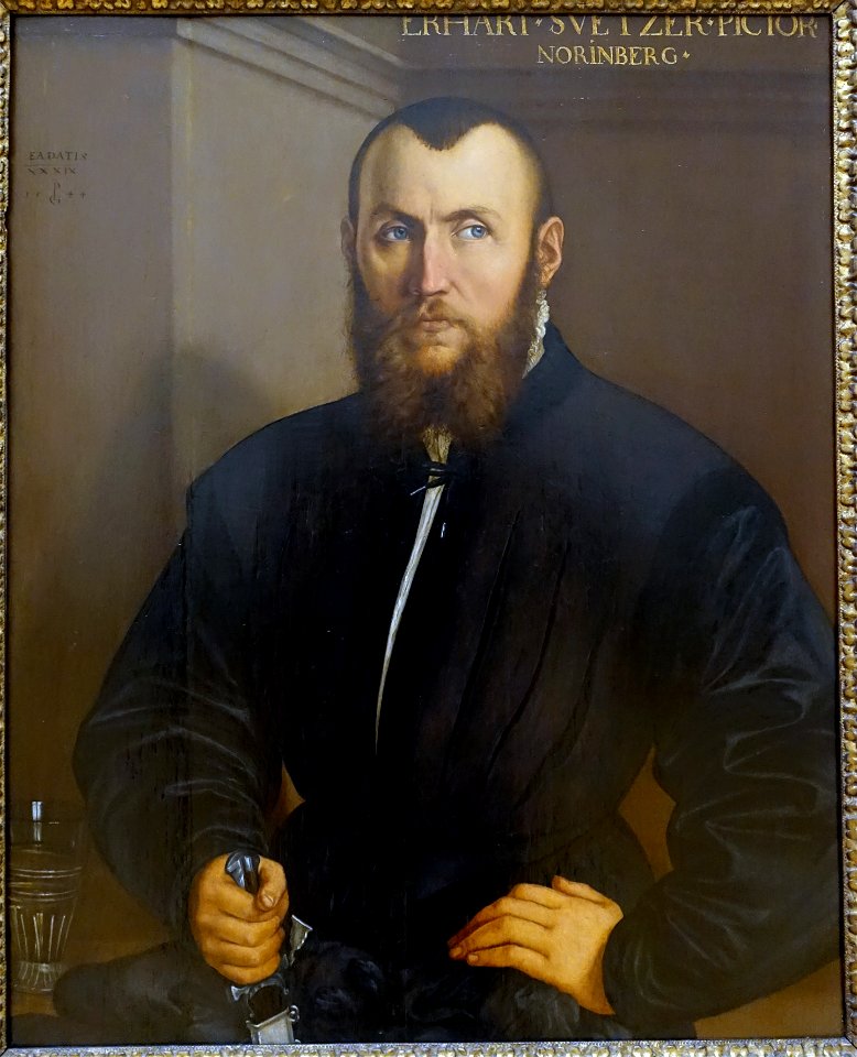 The Painter Erhard Schwetzer from Nuremberg, by Georg Pencz, Nurnbuerg, 1544, linden wood - Bode-Museum - DSC03045