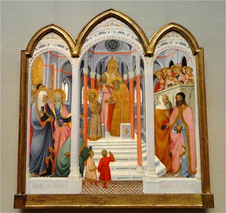 The Presentation of the Virgin, Paolo di Giovanni Fei, c. 1400, tempera on wood transferred to hardboard, view 1 - National Gallery of Art, Washington - DSC08905