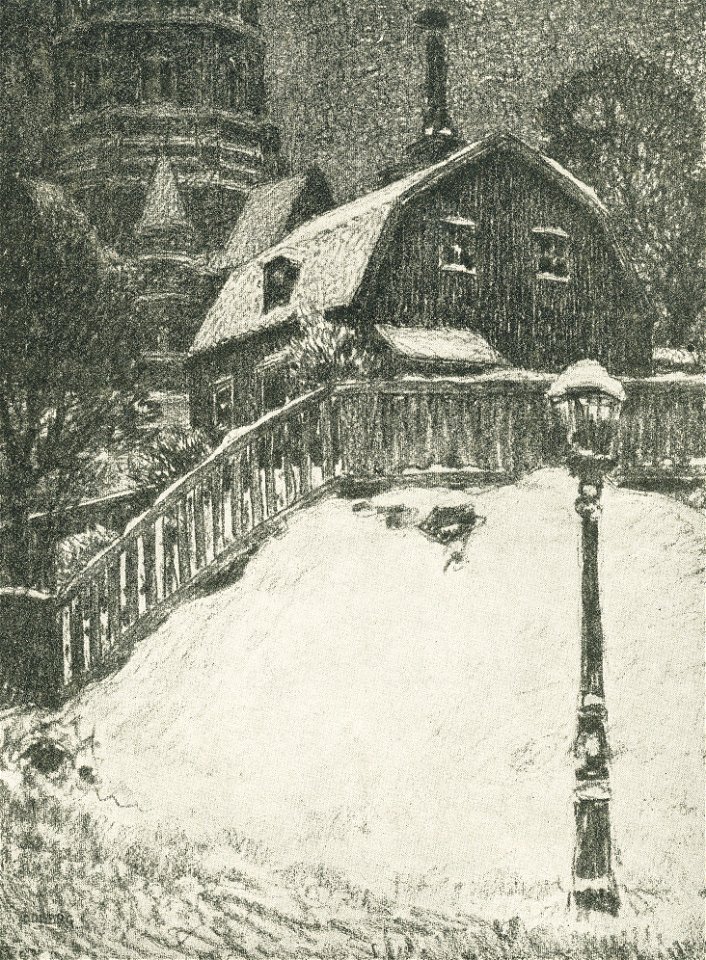 Stora Mejtens gränd 14, Bobergs teckning, 1915