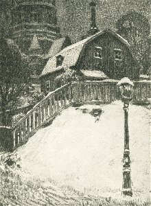 Stora Mejtens gränd 14, Bobergs teckning, 1915