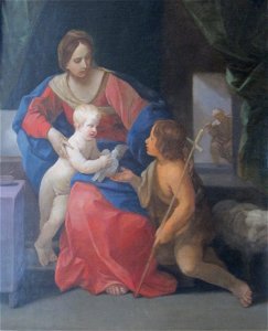 The Virgin and Child with Saint John the Baptist by Guido Reni, Getty Center. Free illustration for personal and commercial use.