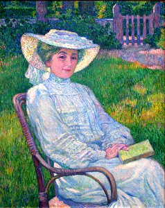 Théo van Rysselberghe - La dame en blanc. Free illustration for personal and commercial use.