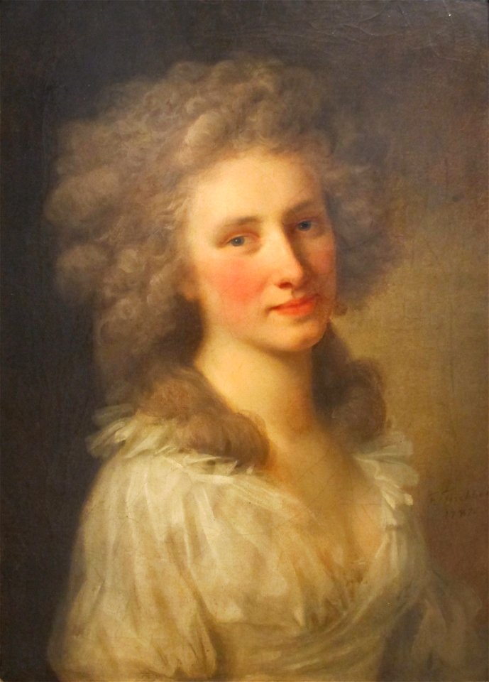 Johann friedrich august tischbein, ritratto della moglie dell'artista, 1787