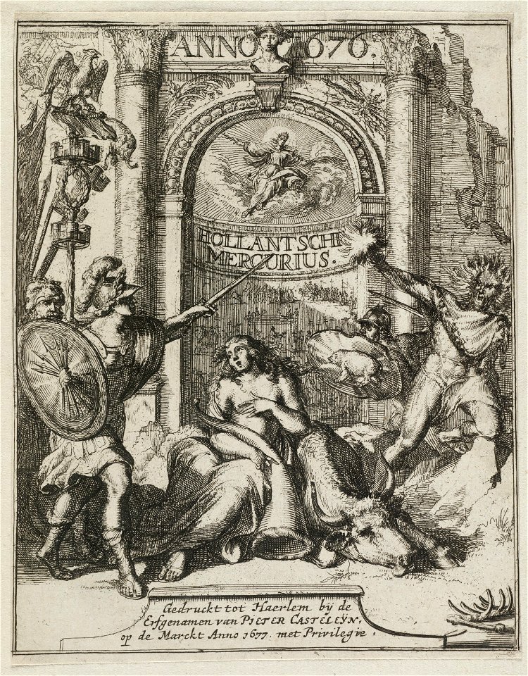 Titelpagina voor de Hollandsche Mercurius over het jaar 1676. NL-HlmNHA 53008769
