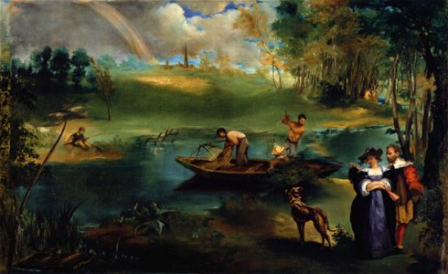 Édouard Manet - Fishing. Free illustration for personal and commercial use.