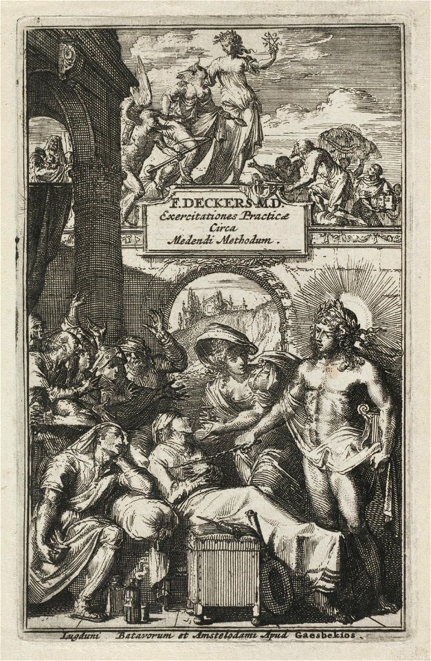 Titelpagina voor Exercitationes Practicae Circa Medendi Methodum van F. Deckers. NL-HlmNHA 53008752