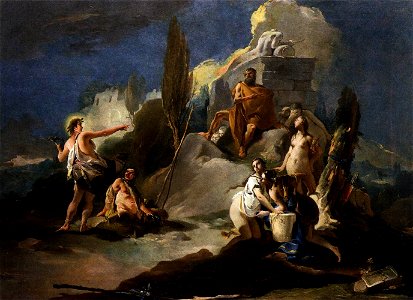 Tiepolo, Giovanni Battista - Apollo and Marsyas - 1720-22. Free illustration for personal and commercial use.