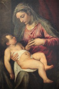 Madonna col Bambino di Tiziano Vecellio (3). Free illustration for personal and commercial use.