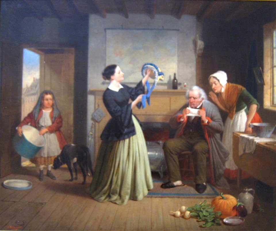 The New Bonnet by Francis William Edmonds, 1858
