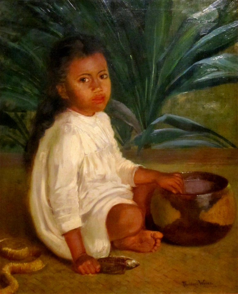 Theodore Wores - 'Hawaiian Child with Poi Bowl', oil on canvas, c. 1901, HAAnf