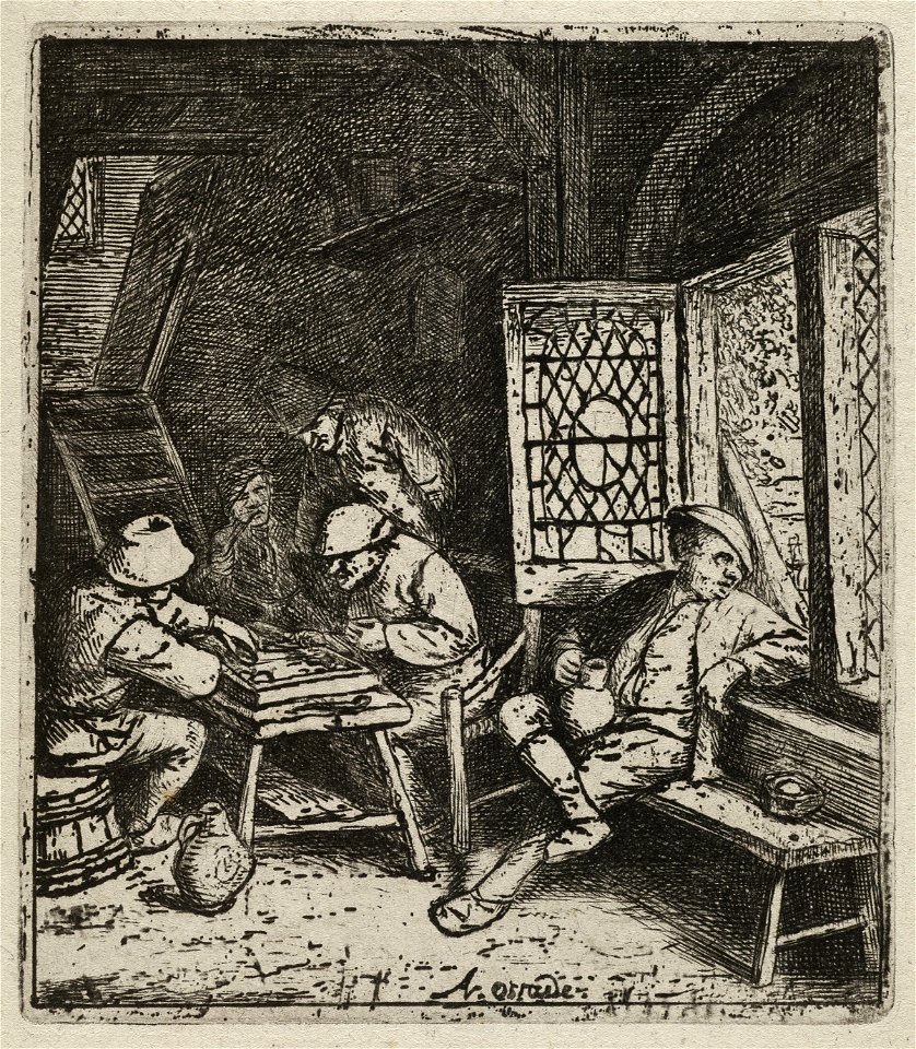 Trictrac spelers in een herberg. NL-HlmNHA 1477 53010967
