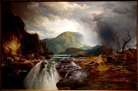 The Wilds of Lake Superior by Thomas Moran, 1864, oil on canvas - New Britain Museum of American Art - DSC09247. Free illustration for personal and commercial use.