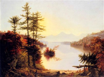 Thomas Cole - View on Lake Winnipiseogee. Free illustration for personal and commercial use.