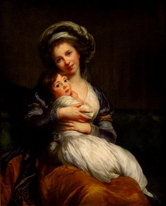 Élisabeth-Louise Vigée-Le Brun - Madame Vigée-Le Brun et sa fille (1786). Free illustration for personal and commercial use.