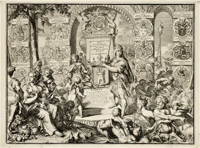 Titelprent Caartboeck van Voorne, 1701. NL-HlmNHA 53008734