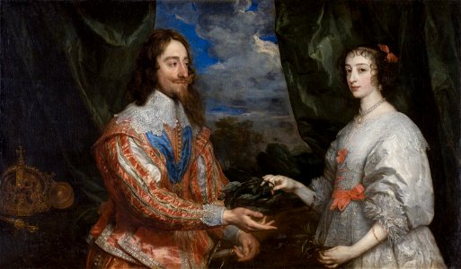 Van Dyck Charles I and Henrietta. Free illustration for personal and commercial use.