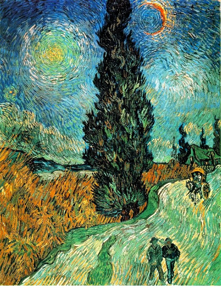 Vincent van Gogh - Road with Cypress and Star