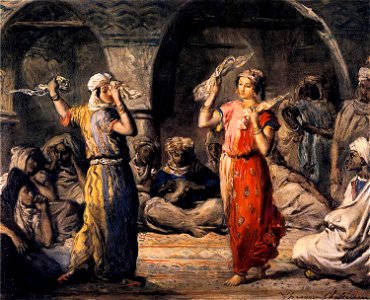 Théodore Chassériau - Moorish Dancers. Free illustration for personal and commercial use.