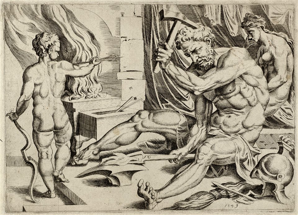 Venus en Cupido in de smederij van Vulcanus. NL-HlmNHA 1477 53008636