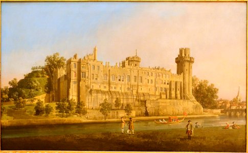 Warwick Castle, the South Front, by Canaletto, c. 1749 AD, oil on canvas - Museo Nacional Centro de Arte Reina Sofía - DSC08620