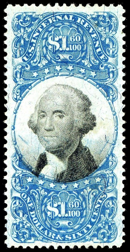 Washington revenue $1 60 1871 issue R121