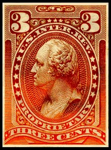 Washington 3c Proprietary revenue stamp 1875 issue