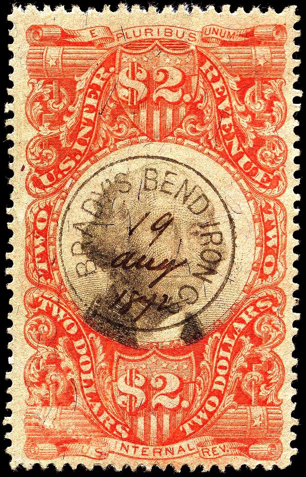 Washington revenue $2 R145 1872 issue